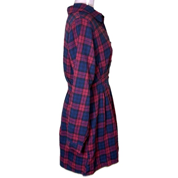 Lulus Women’s Plaid Button Front Babydoll Flannel Shirt Dress Cozy Fall Sz Med - Picture 4 of 9